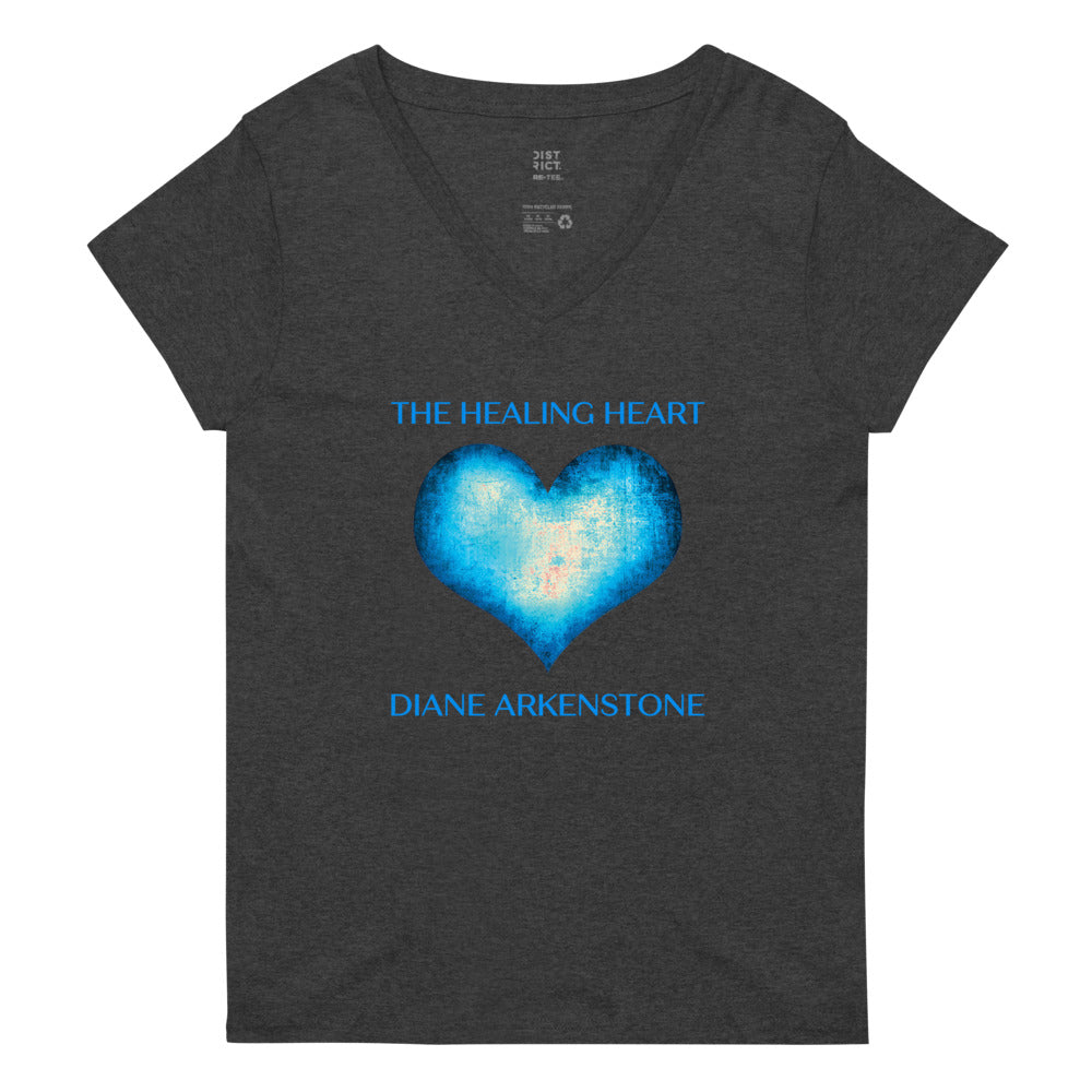 Women’s recycled v-neck "Healing Heart" Tee (5 shirt colors)