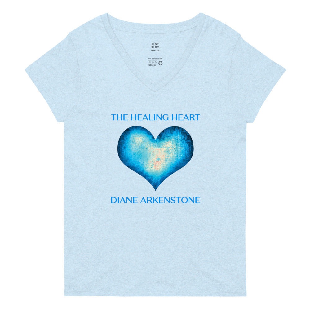 Women’s recycled v-neck "Healing Heart" Tee (5 shirt colors)