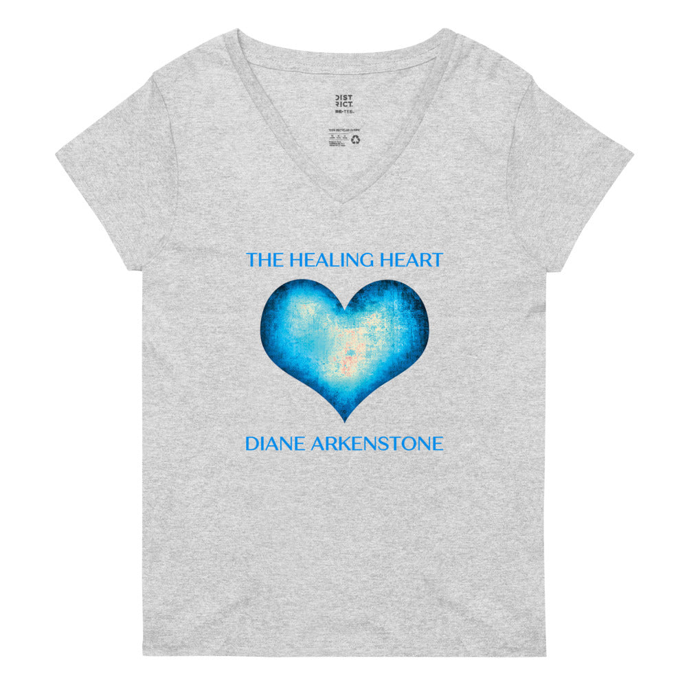 Women’s recycled v-neck "Healing Heart" Tee (5 shirt colors)