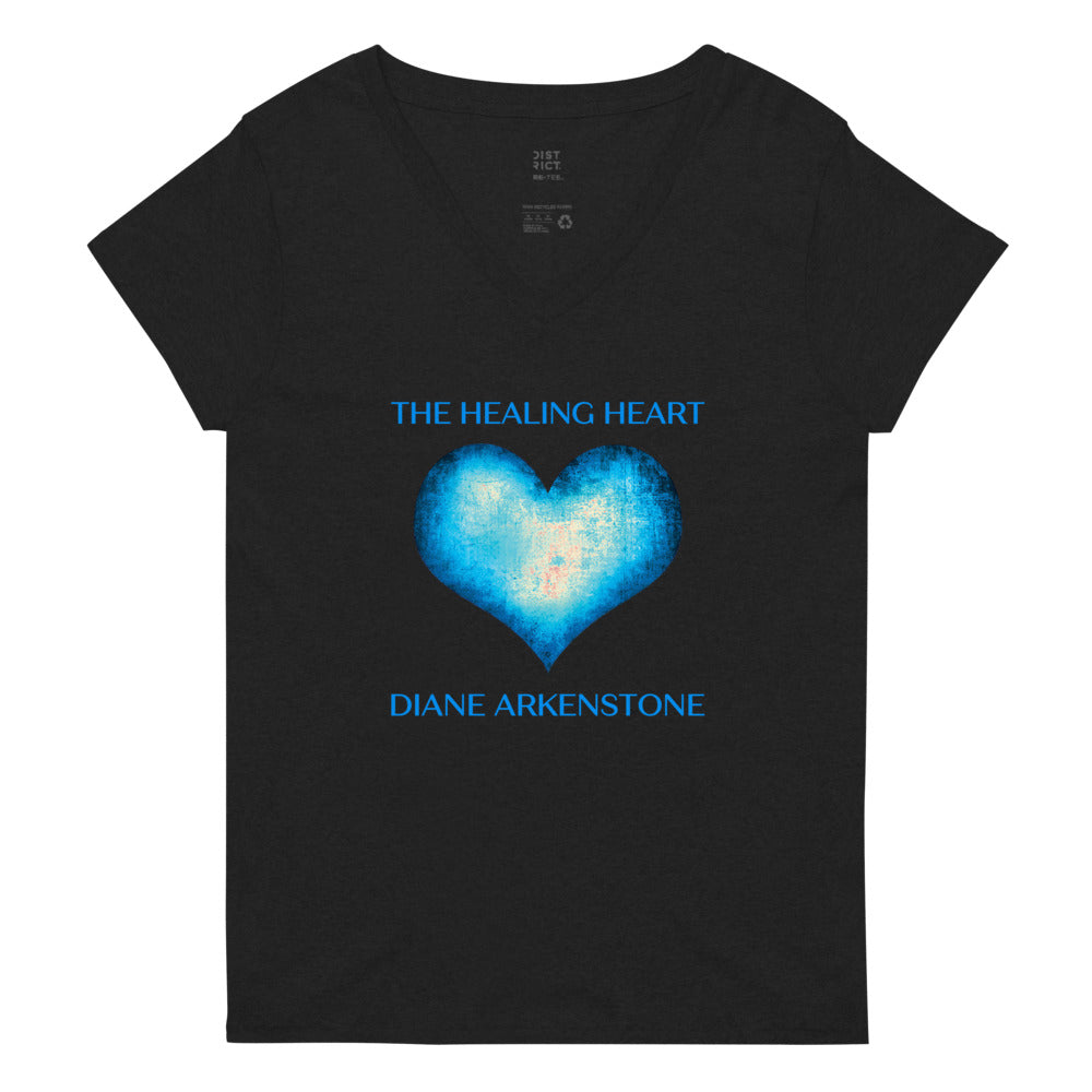 Women’s recycled v-neck "Healing Heart" Tee (5 shirt colors)