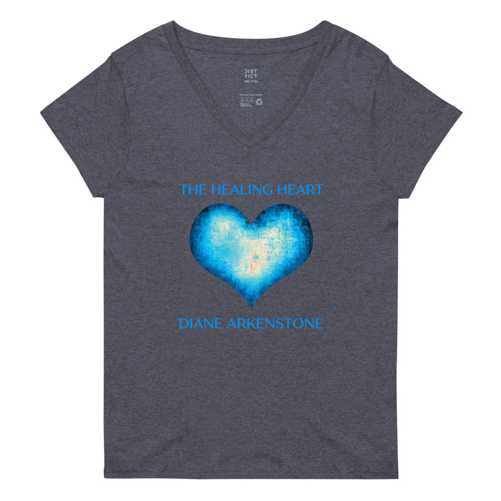 Women’s recycled v-neck "Healing Heart" Tee (5 shirt colors)